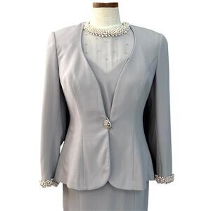 Vintage Junnie Leigh Pearl Suit Dress Set Formal 6 Jackie O Halloween Costume